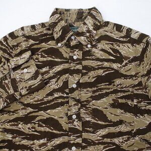 Gitman bros shirt Mens small corduroy Tiger stripe camo button down long sleeve